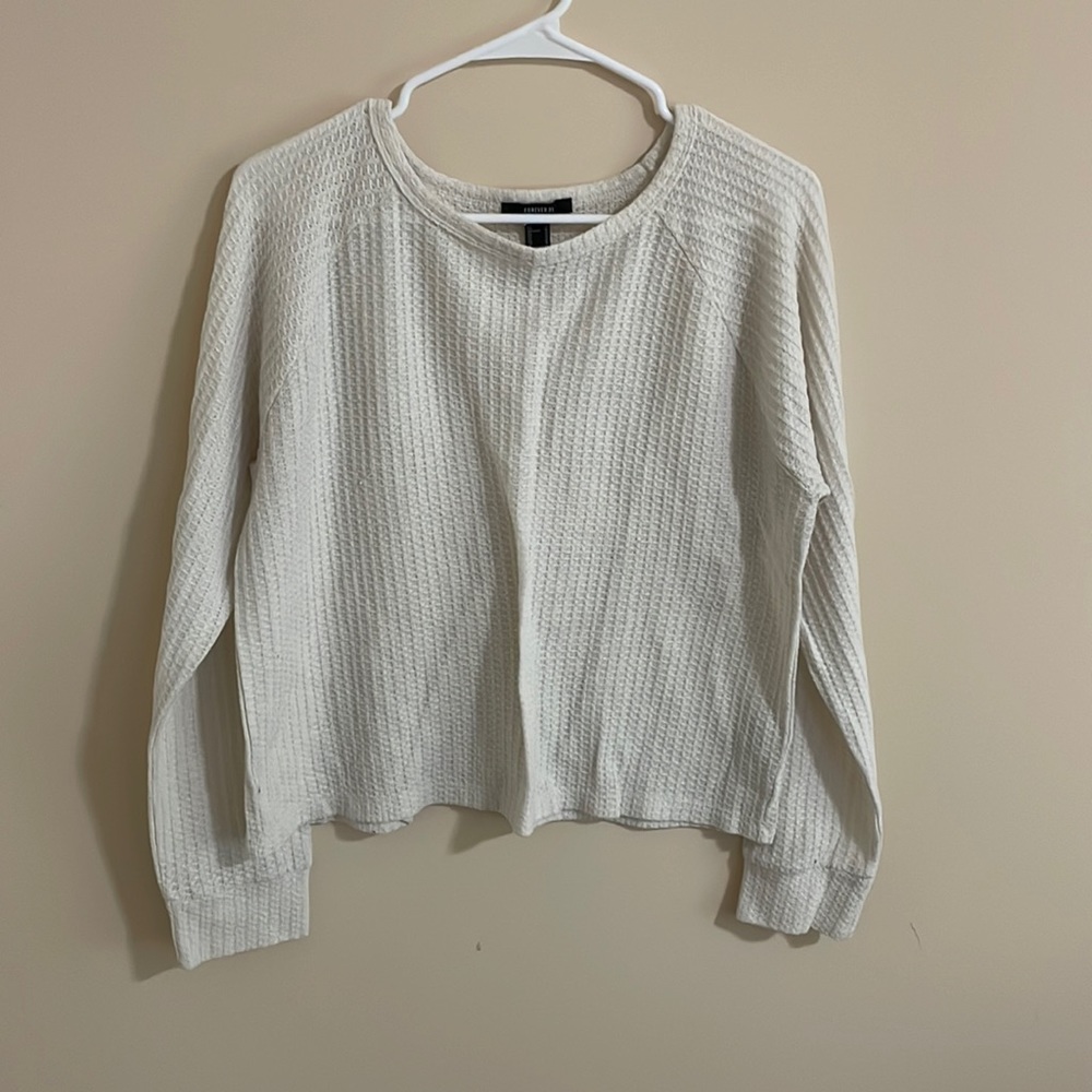 White scoop neck sweater